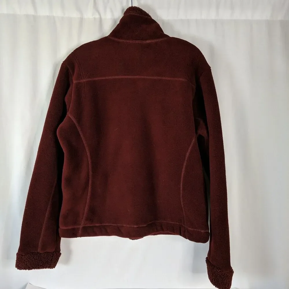 Patagonia Synchilla Women Red Full Zip Jacket Pockets Logo Size Large Fleece